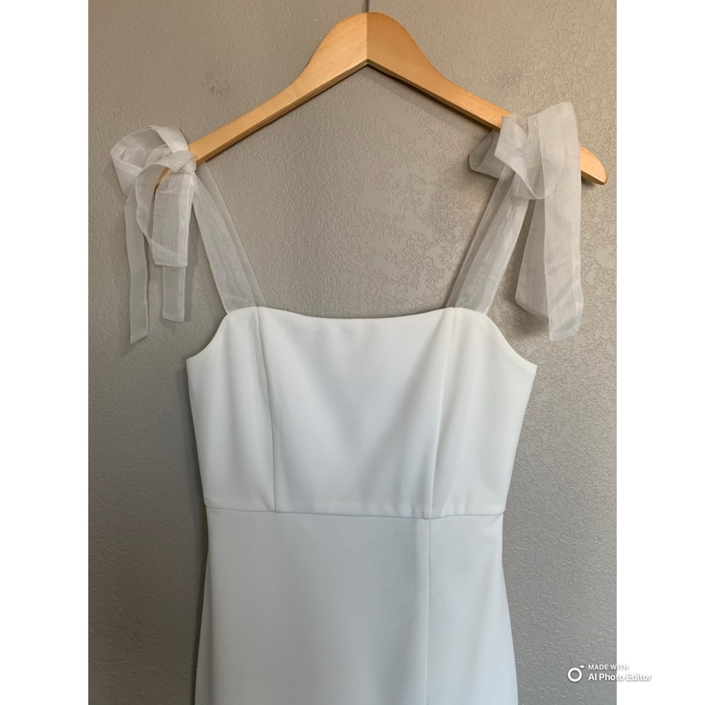Lulus XS Romantic Celebration White Tie-Strap Bodycon Midi Dress NWT Party - Picture 4 of 17